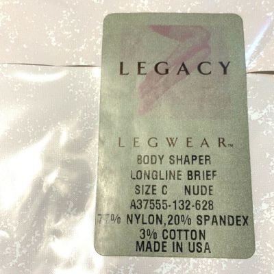 Legacy Legwear Body Shaper Longline Brief Nude Size C Pantyhose A37555 USA NIP
